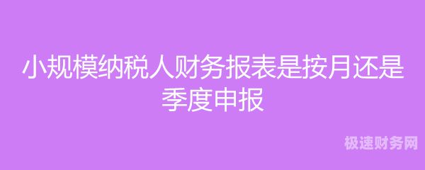 小规模财务报表什么时候报（小规模季报是从什么时候开始的）