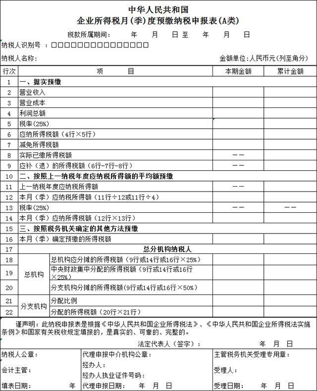 企业所得税怎么填写报表（企业所得税怎么填申报表）