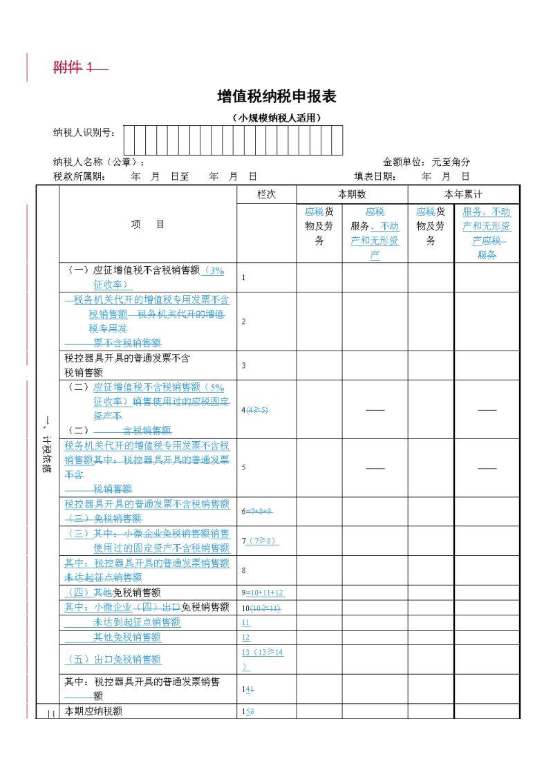 小规模免税增值税表怎么填写（小规模免税增值税表怎么填写的）