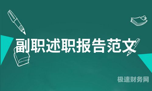 财务副职工作总结怎么写（财务副职述职报告）